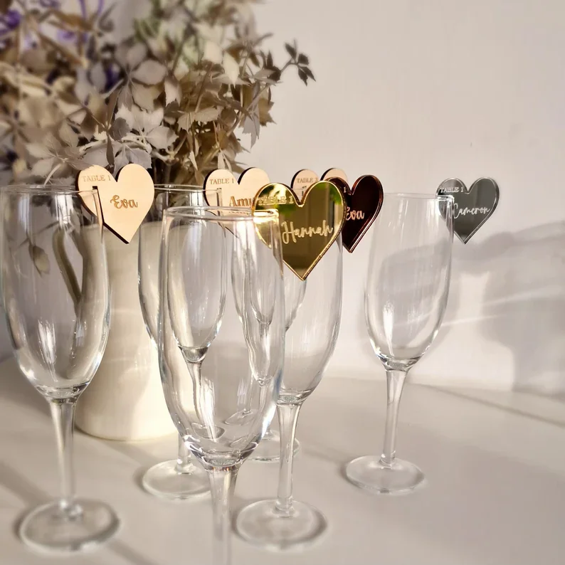 Customized Name Wine Glass Insert Party Wine Distinction Props Beverage Mark Party Decor