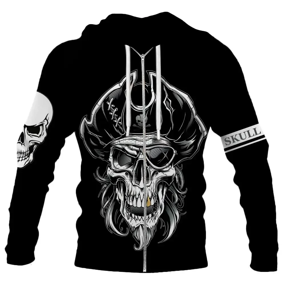 

2024 New Gothic Skull 3D Printed Hoodie for Men and Women General Casual Cool Extra Large Pullover Fashion Children's Sweatshirt