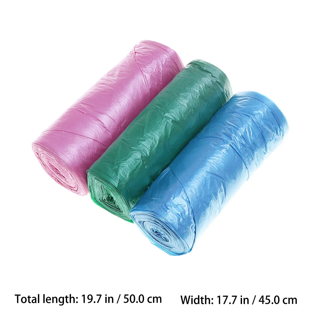 3Pcs Colorful Trash Bags Thickened Plastic Leak-Proof Strong Flat Mouth Design for Household Office Large Capacity Garbage Bags