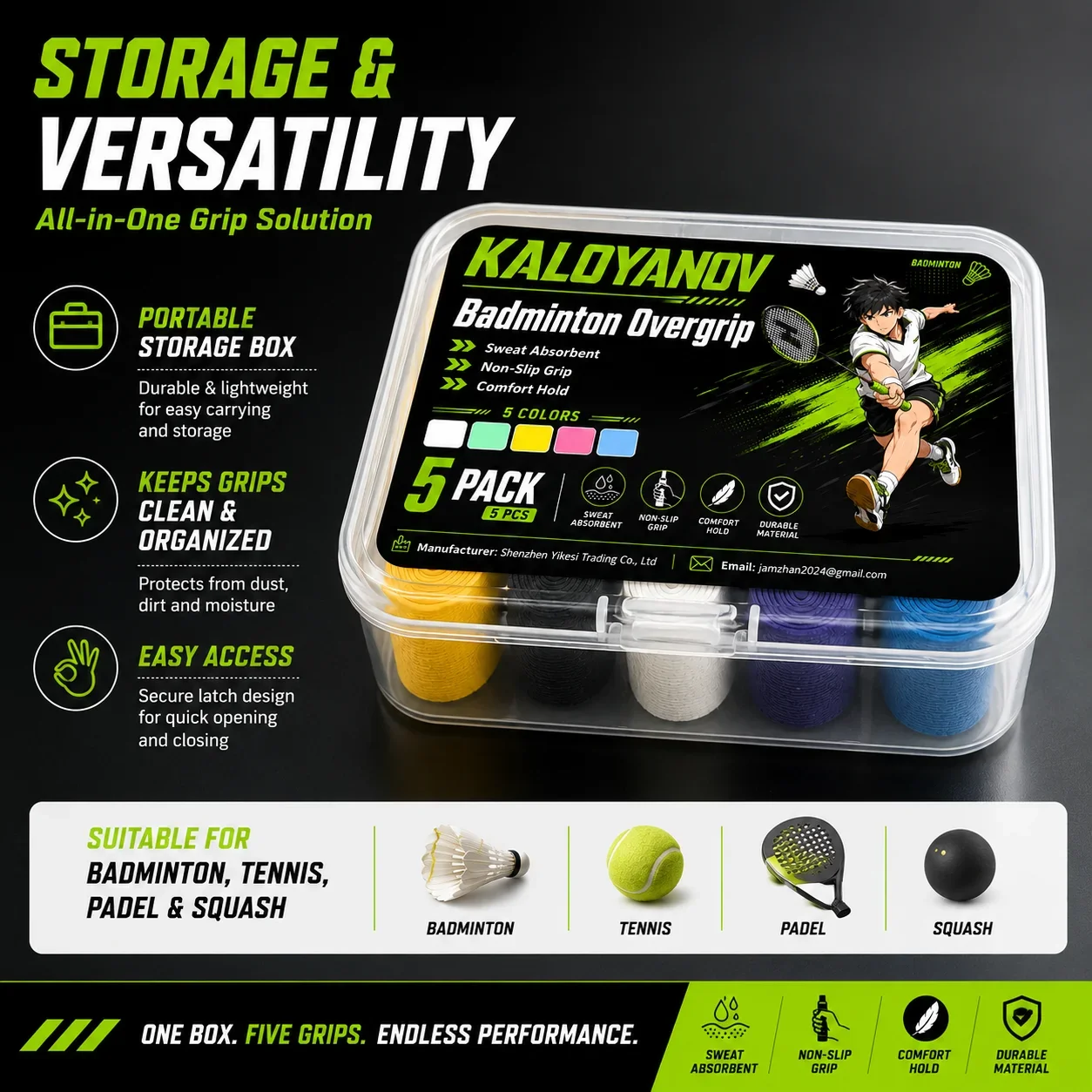 Overgrip per racchette da tenn - Badminton Materi recensione e prezzo