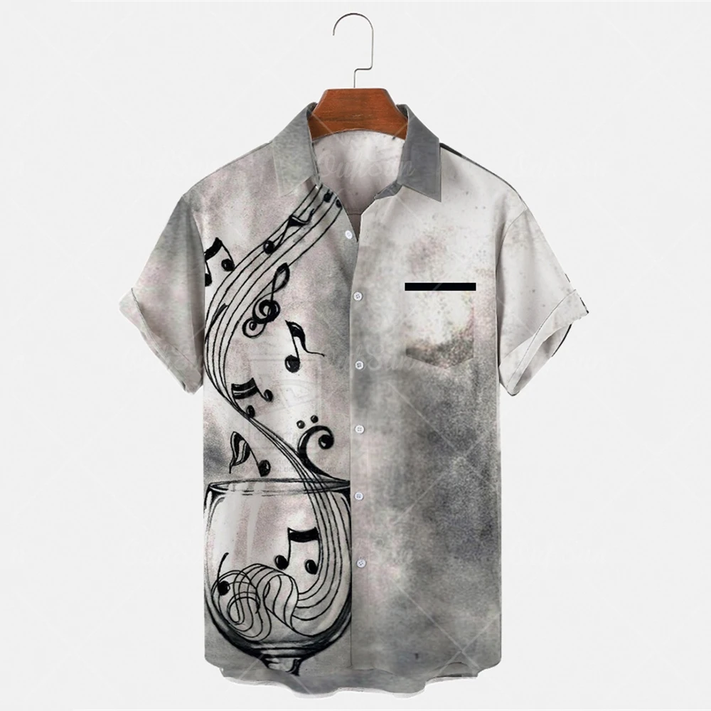 Hawaiian Men's Casual Shirts, Marine 3d Print Shirts, Single Button, Lapel, Beach Short Sleeves, New 2022