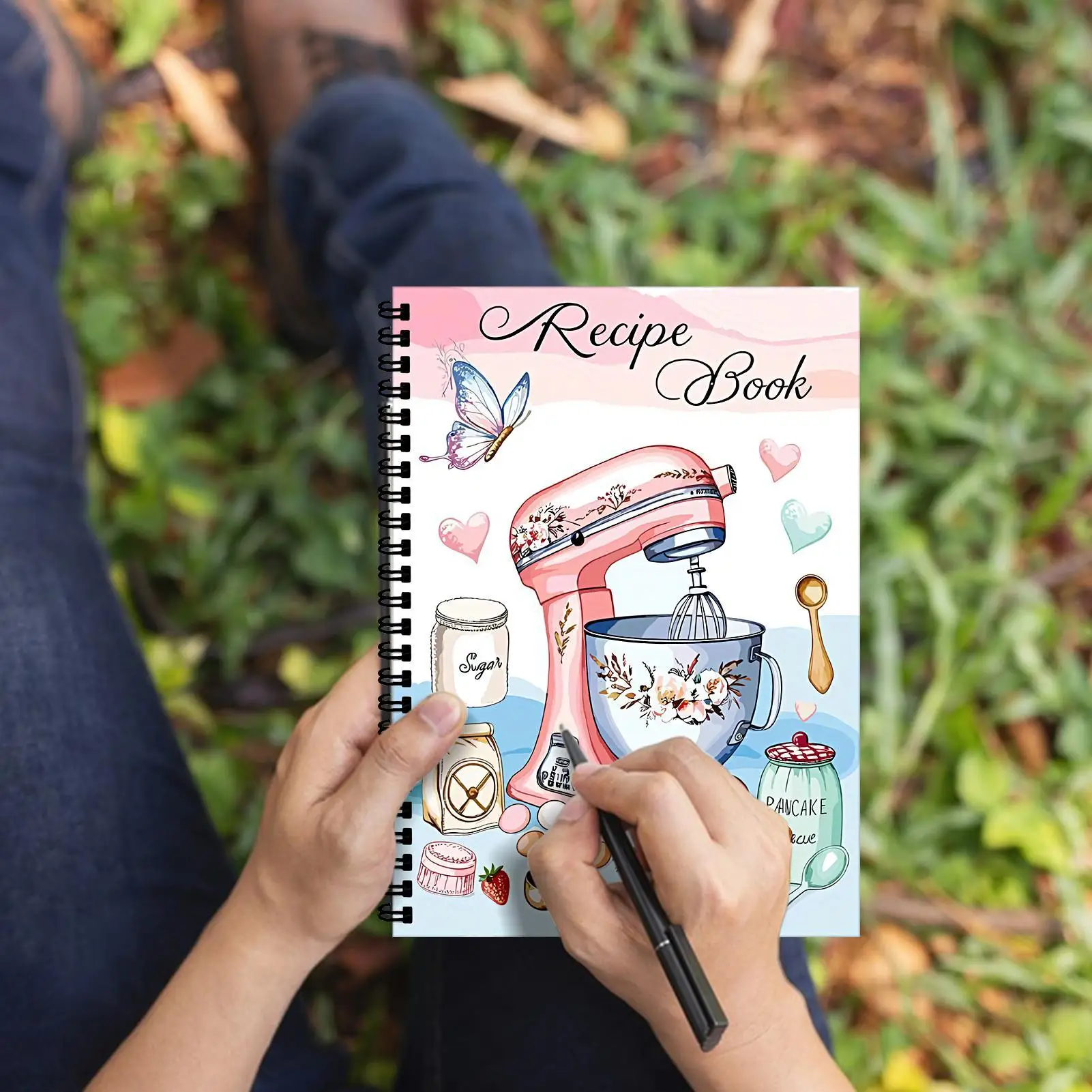 สูตรสมุดบันทึก 100 แผ่นโน้ตบุ๊คสําหรับสูตรหนังสืออาหารเปล่าที่เขียนด้วยลายมือทําอาหาร Planner สําหรับอาหารประจําวัน Prep เริ่มต้นเบเกอรี่