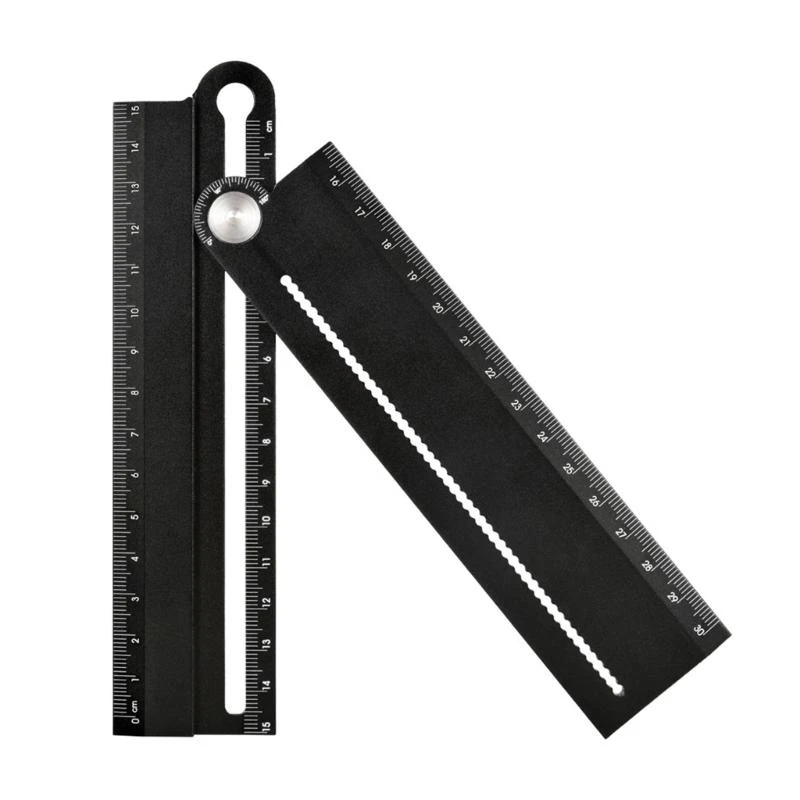 Drawing Tool Protractor Geometric Drawing Ruler Aluminum Ruler for Woodworkers 831F