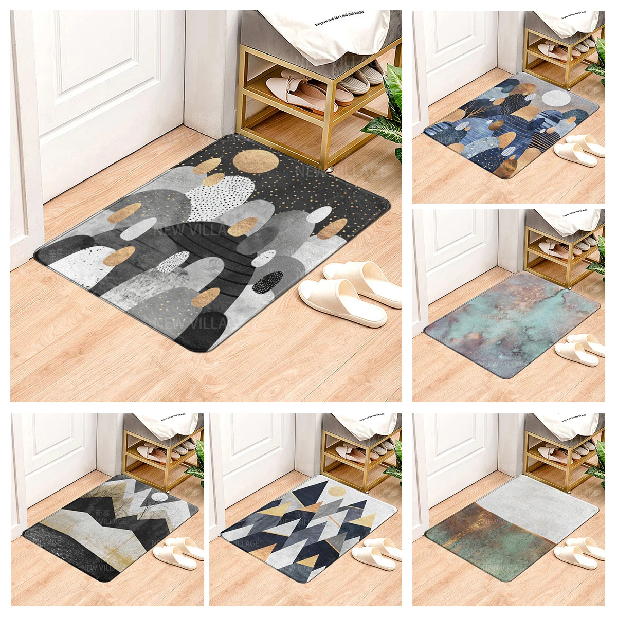 House entrance carpet Home door mat Modern Nordic style Room Bath mat Foot bathroom non-slip Kitchen water absorption rugs aaaa