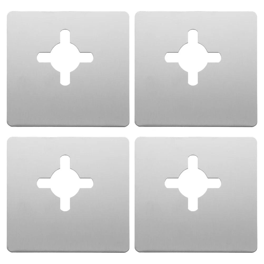 

4Pcs Door Lock Repair Plates Stainless Steel Reinforcement Covers Door Hole Filler for Home Office Hotel Deadbolt Security