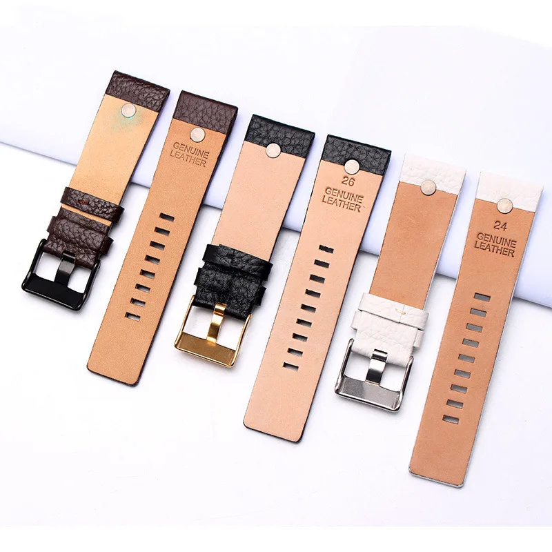 Genuine Leather Watch Strap For Diesel DZ7312 DZ7314 DZ4323 DZ1657 DZ1405 Genuine Cowhide Watchband Bracelet 26mm 28mm 30mm