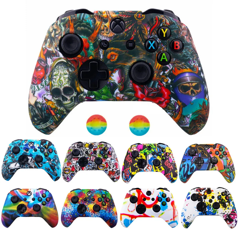 New Silicone Gamepad Protective Case Skin For XBox One Slim Controller Protector Camouflage Controle Cover Joystick For XBOXONES 