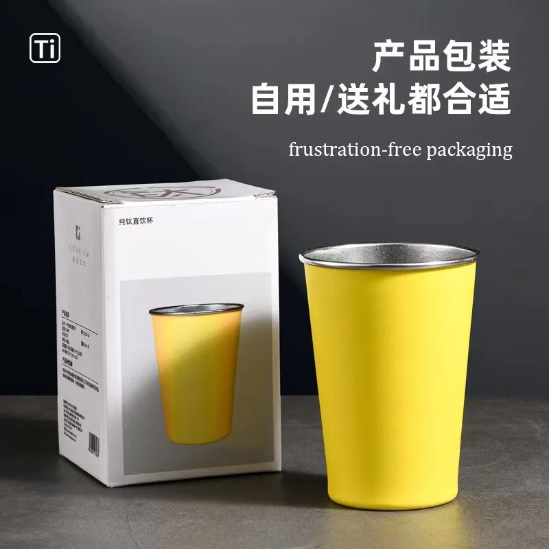 

Чашка для кемпинга из чистого титана, портативная кружка с закатанной оправой для путешествий кофе на открытом воздухе, антибактериальная герметичная легкая чашка для воды