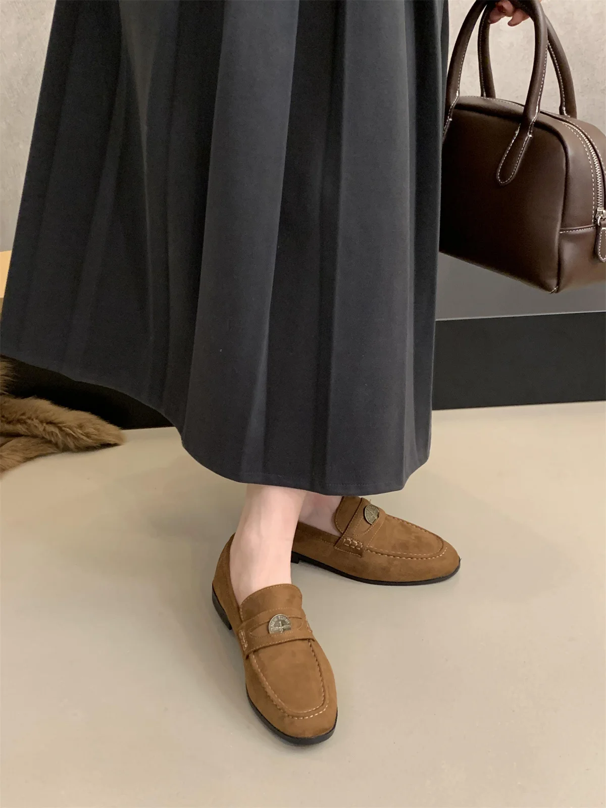 Flats Classic Ladies Slip-on Handmade Penny Loafers Autumn 2024 New Designer Mules Shoes Female Retro Moccasins Zapatos De Mujer