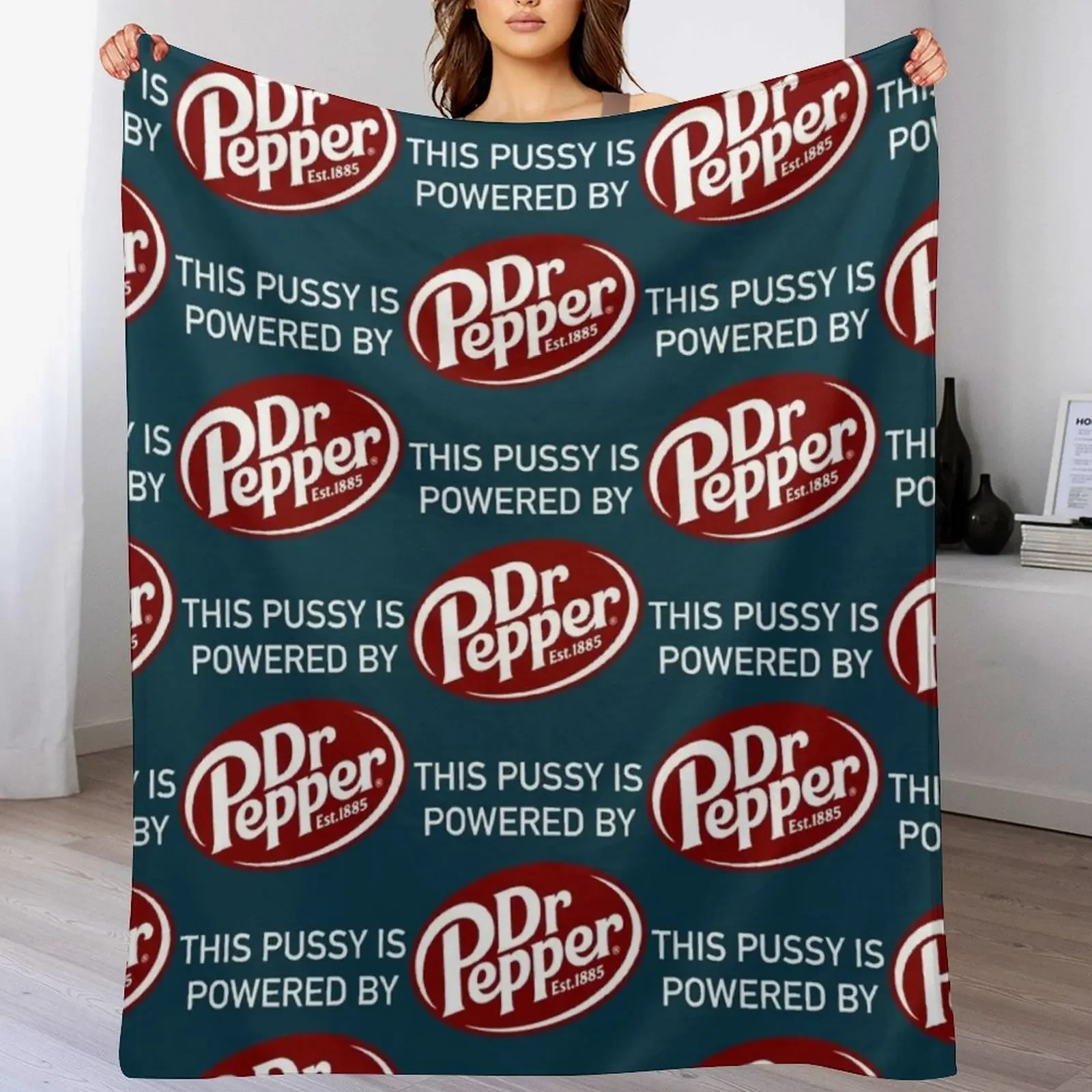 

This Cat Is Powered By Dr Pepper Throw Blanket Soft Plush Plaid Bed linens Decorative Sofas Luxury Brand Blankets