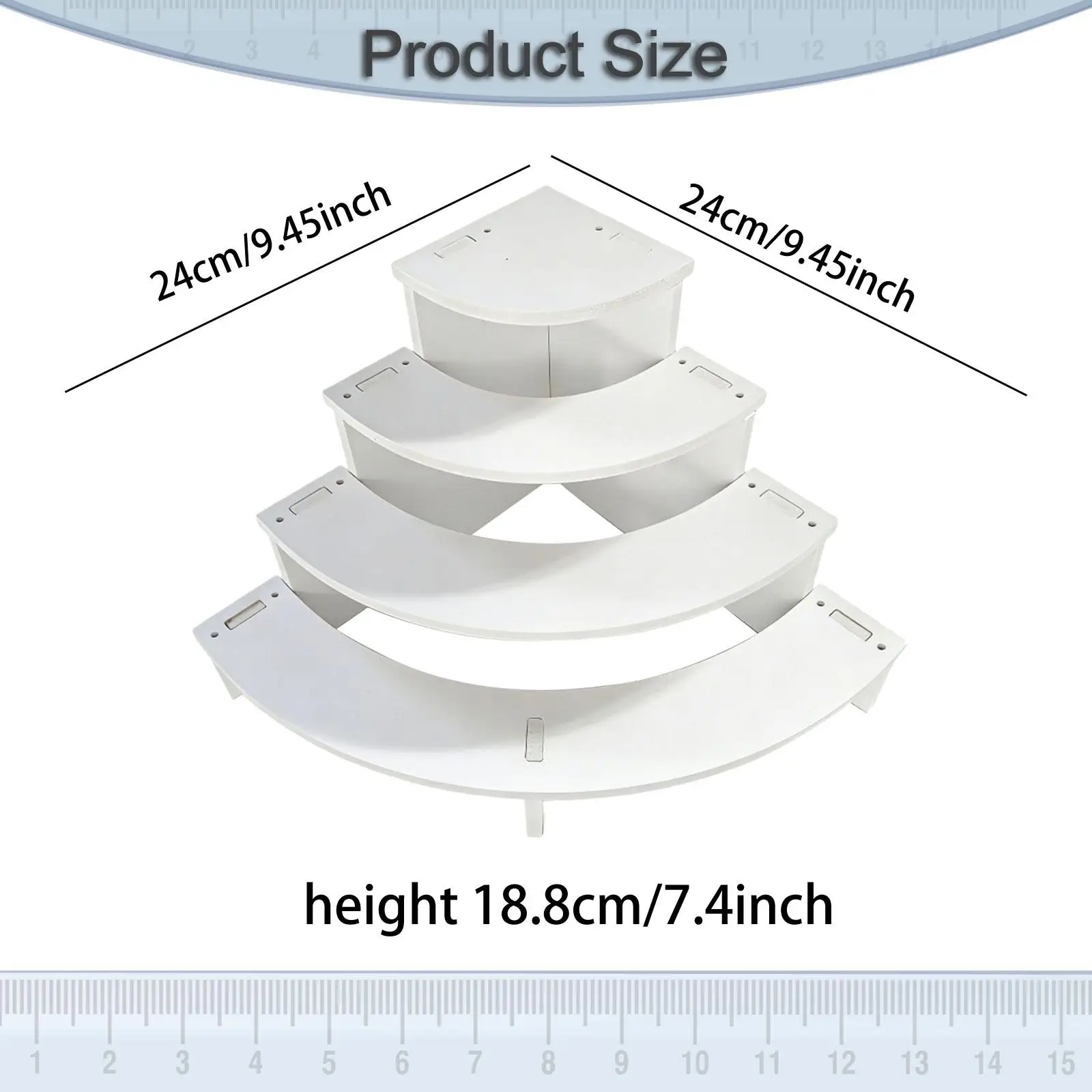 Modern 4-tier Display Stand Corner Shelf Display Rack Mini Shelf for Cupcakes Candles Perfume Figurines
