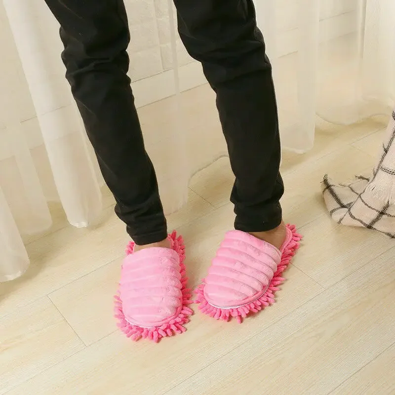 Washable Microfiber Dust Mop Slippers Lazy Quick House Floor Cleaning Shoes Home Shoes