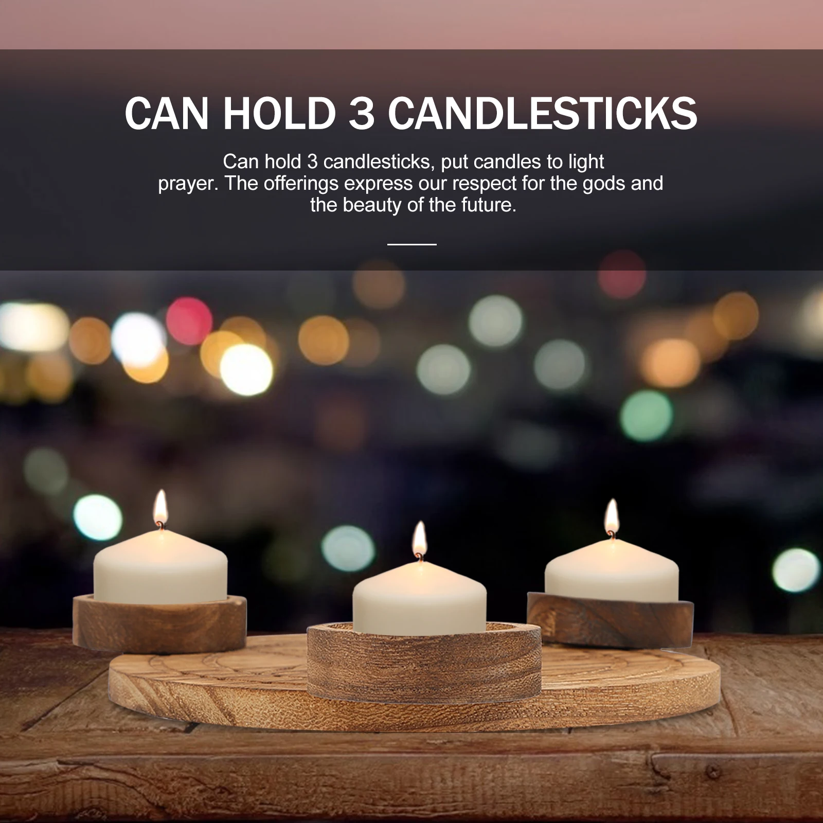 

1Pcs Wooden Altar Candlestick Pentagram Wood Decorative Stand for Religion Ritual Supplies Tarot Divination Decoration