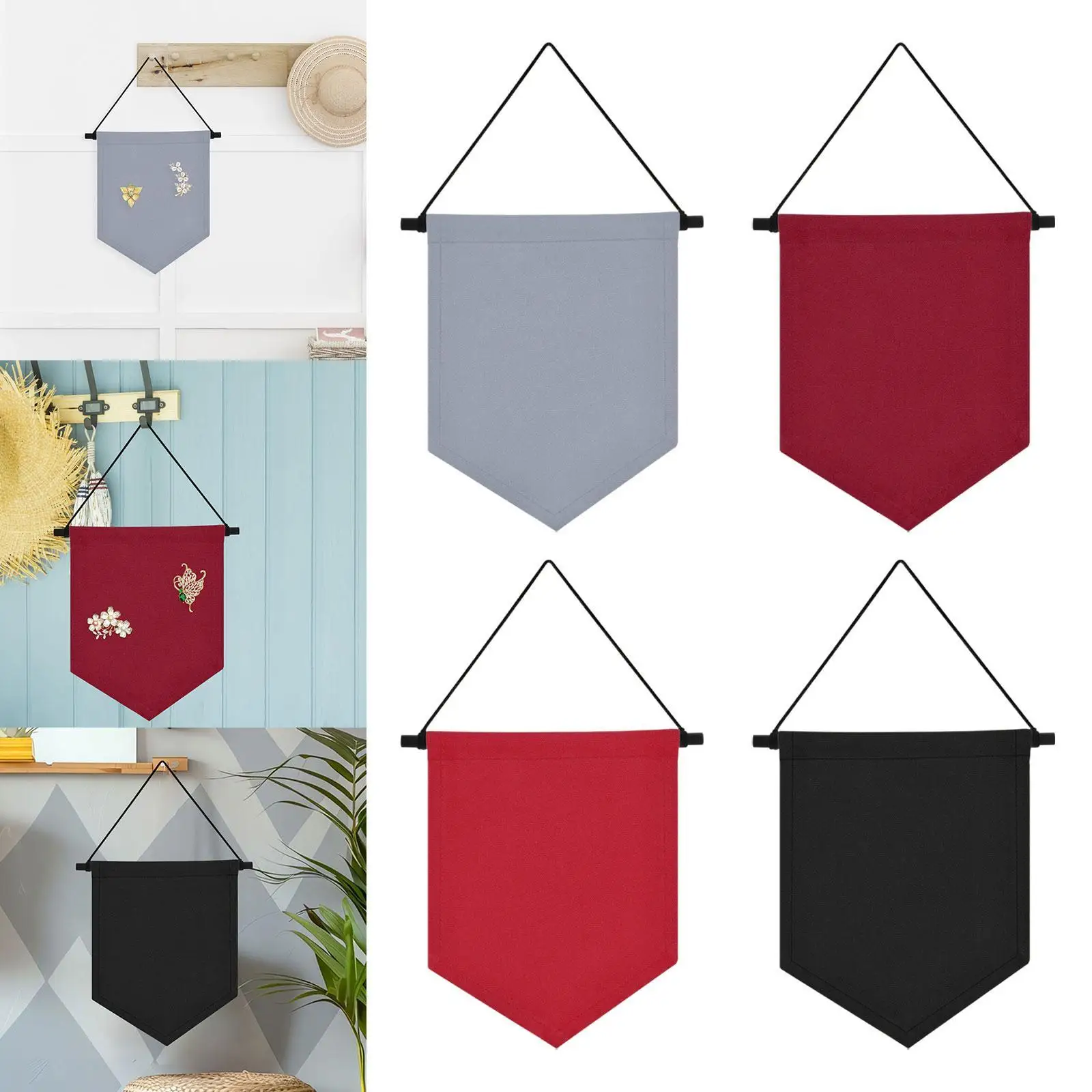 Hanging Brooch Organizer Tear Resistant Enamel Pin Banner Storage Flag for Room Decoration Wall Cloth Art