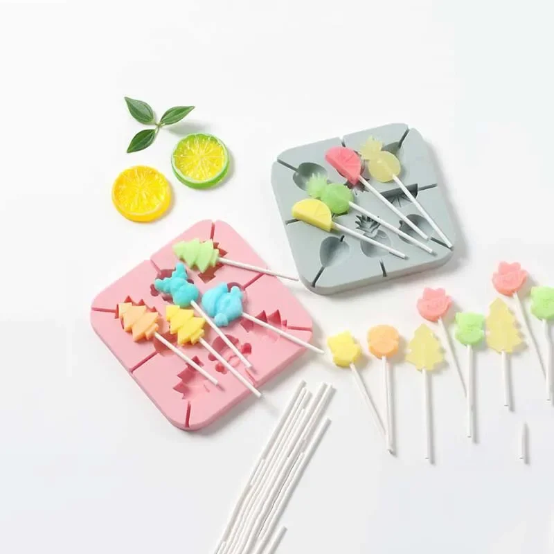 

Lollipop Silicone Mold Fruit Animal Series Cartoon Homemade Children QQ Candy Chocolate Mold