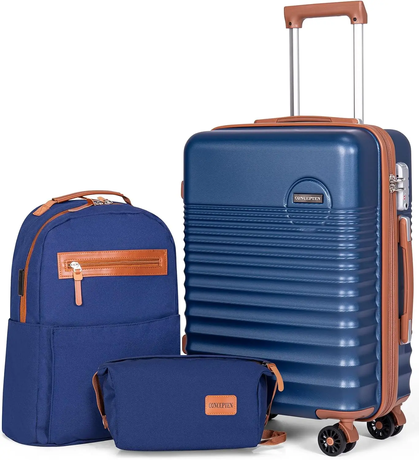 

20-дюймовая ручная кладь с твердым корпусом и колесами, замком TSA, одобренным авиакомпанией, легким чемоданом из АБС-пластика