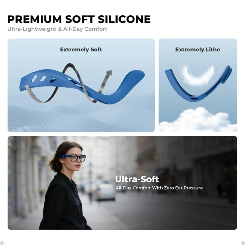 

Silicone Anti-Slip Ear Grips Comfortable Anti-Lost Ear Hooks For Meta Wayfarer for Headliner for Skyler Eyeglasses Accessories