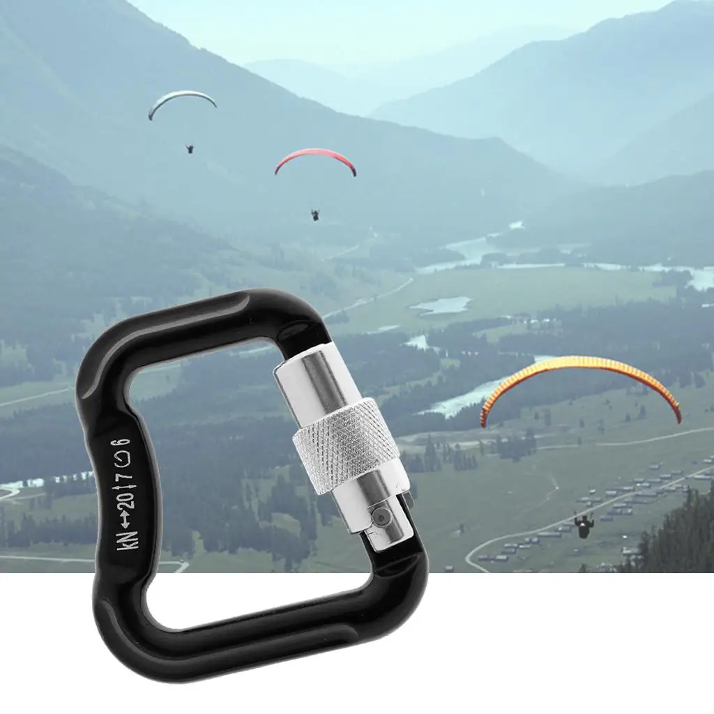 Mosquetón de bloqueo automático paracaídas, parapente, escalada, rappel, 20KN