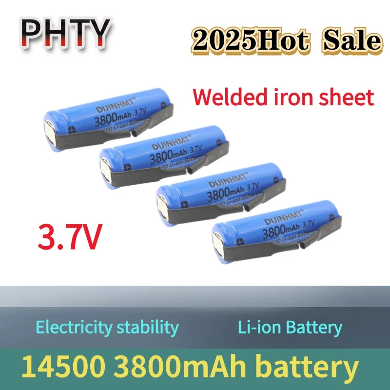 

New 3.7V AA 3800mh Battery 14500 Lithium Ion Battery, with Welding, for Electric Toothbrush,Barber,Razor, Rechargeable Battery