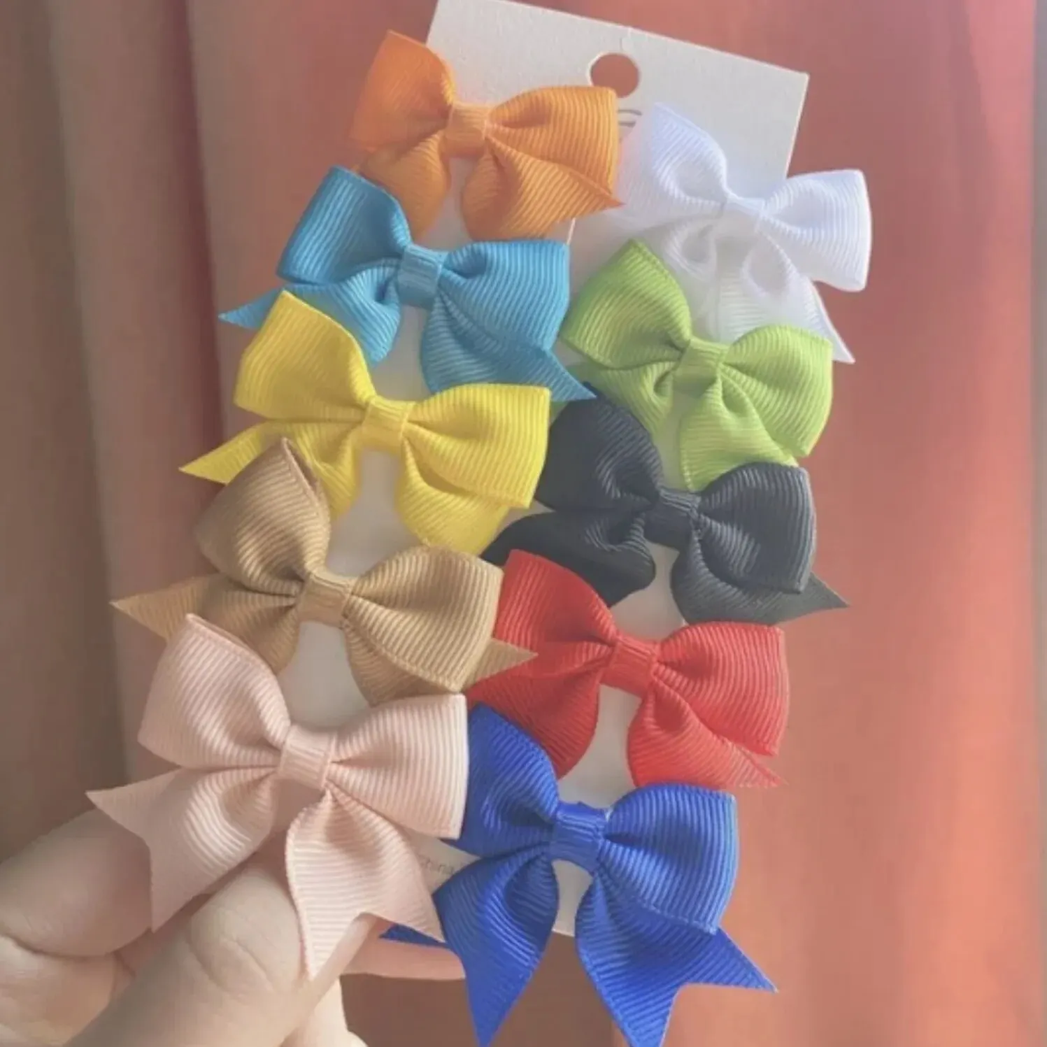 10 Pcs Hair Bows for Girls 2 Inch Grosgrain Ribbon Hair Bows Metal Hair Clips Barrettes Hair Accessories for Baby Girls