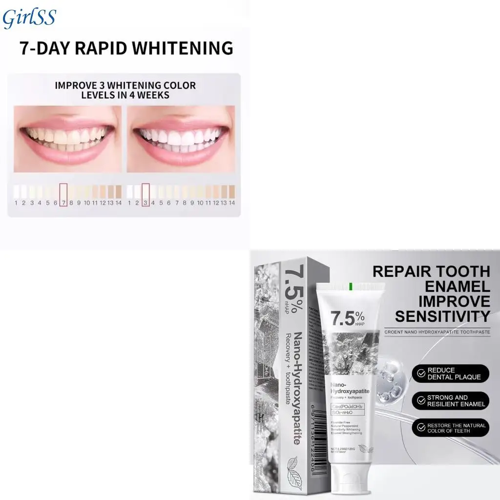 

7.5% Hydroxyapatite FluoridesFree Toothpaste Enamel Repair Sensitive Teeth T4MB