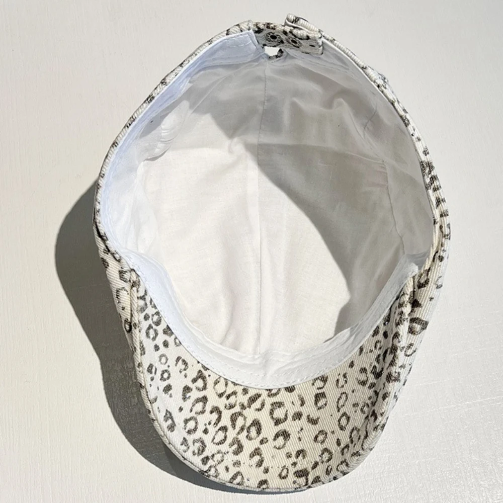 HT4874 Berets Glänzende Frühling Herbst Hut Männer Frauen Leopard Künstler Maler Baskenmütze Hut Männlich Weiblich Ivy Flache Kappe Einstellbare Baskenmütze Kappen – Detail 14