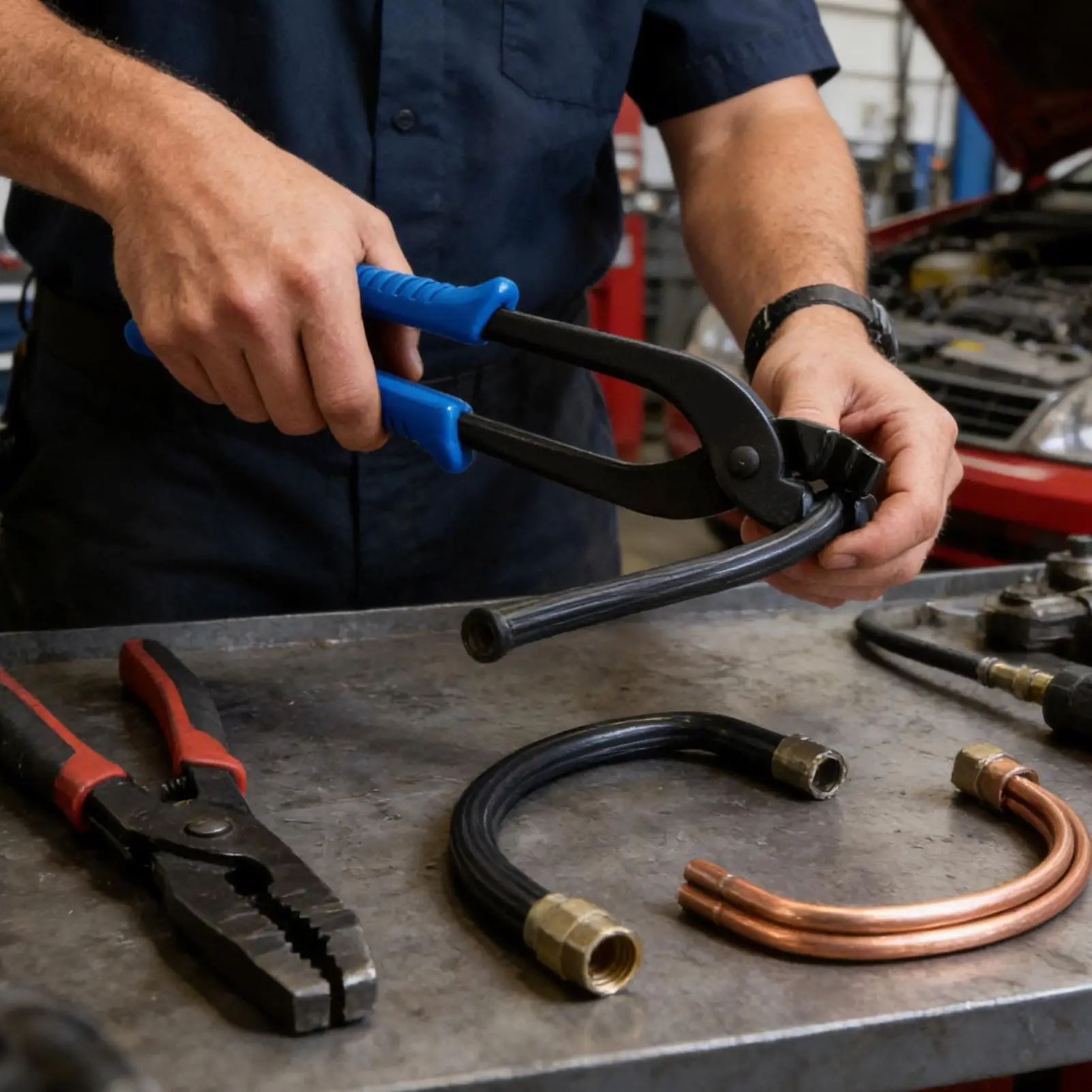 

Ручные клещи для гибки автомобильных тормозных трубок, гибочный инструмент для медных трубок тормозной системы внедорожников, грузовиков, а также топливных трубок