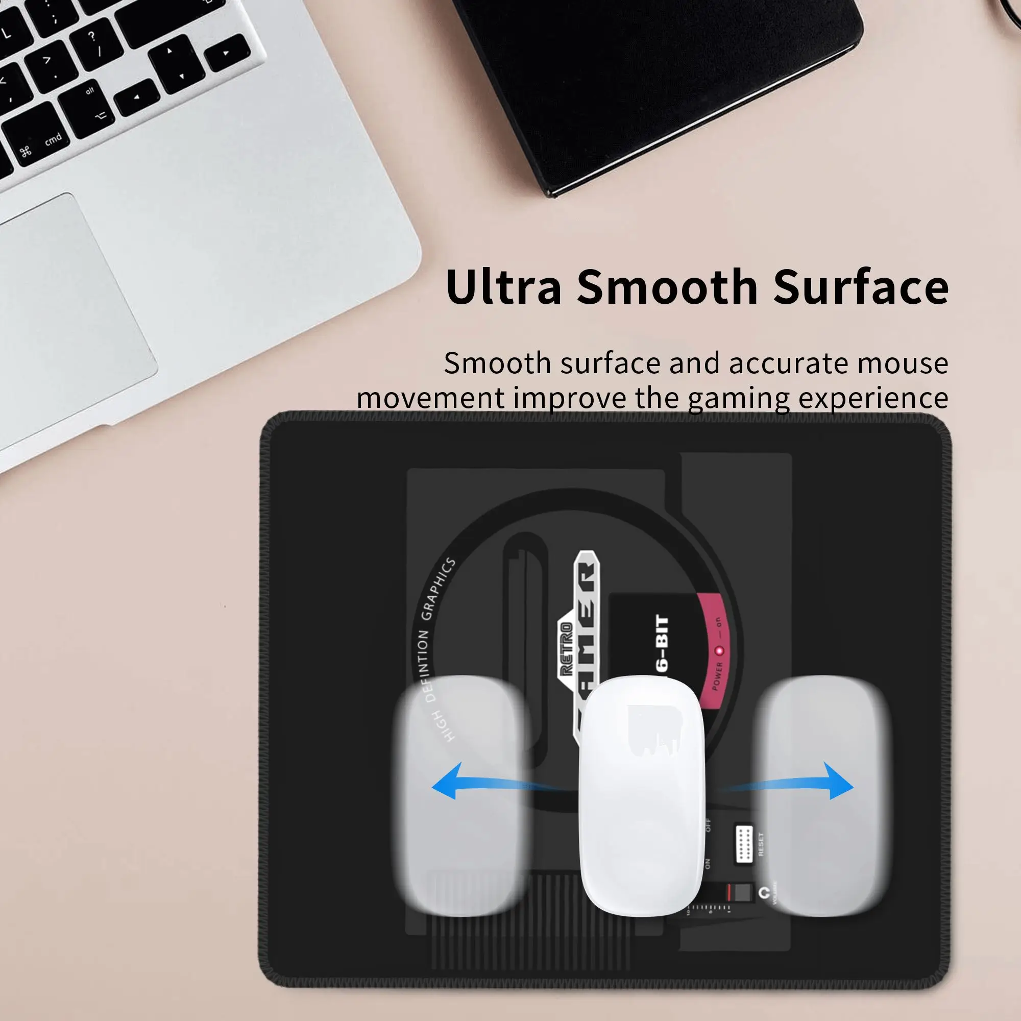 메가 16비트 레트로 게이머 - 제네시스 마우스 패드 컴퓨터 키보드 마우스 매트 게이머 PC 노트북 데스크 매트 사무용품 테이블 매트