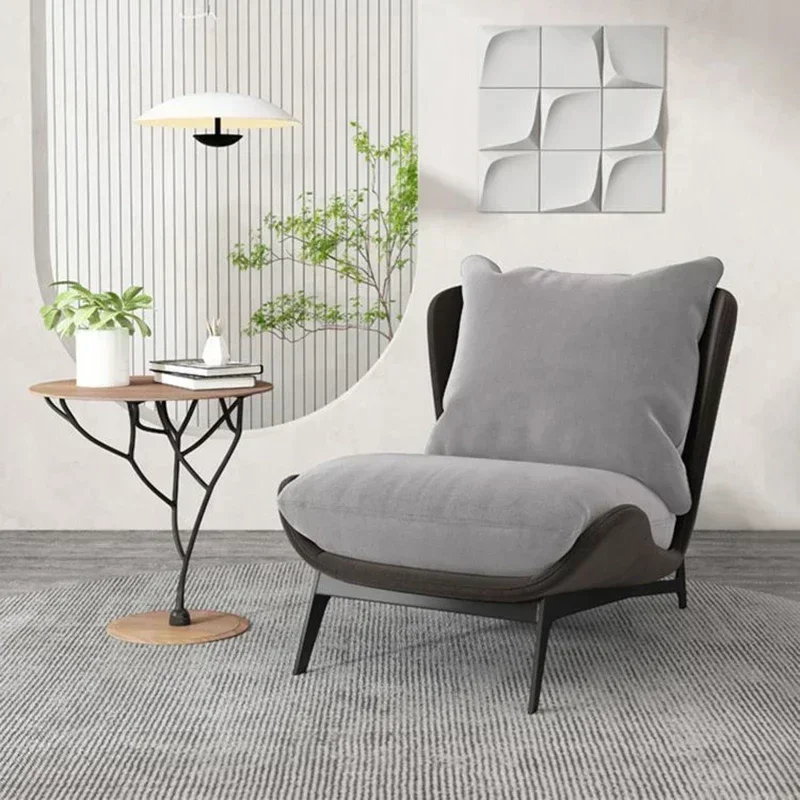 Silla con acento de lujo, salón moderno minimalista, silla reclinable móvil de diseño perezoso, Tocador nórdico, muebles para sala de estar