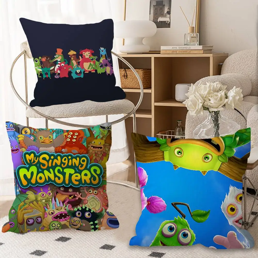 My Singing M-Monsters Cushion Cover Inches Farmhouse Decor Home Throw Pillow Covers For Couch Decorations