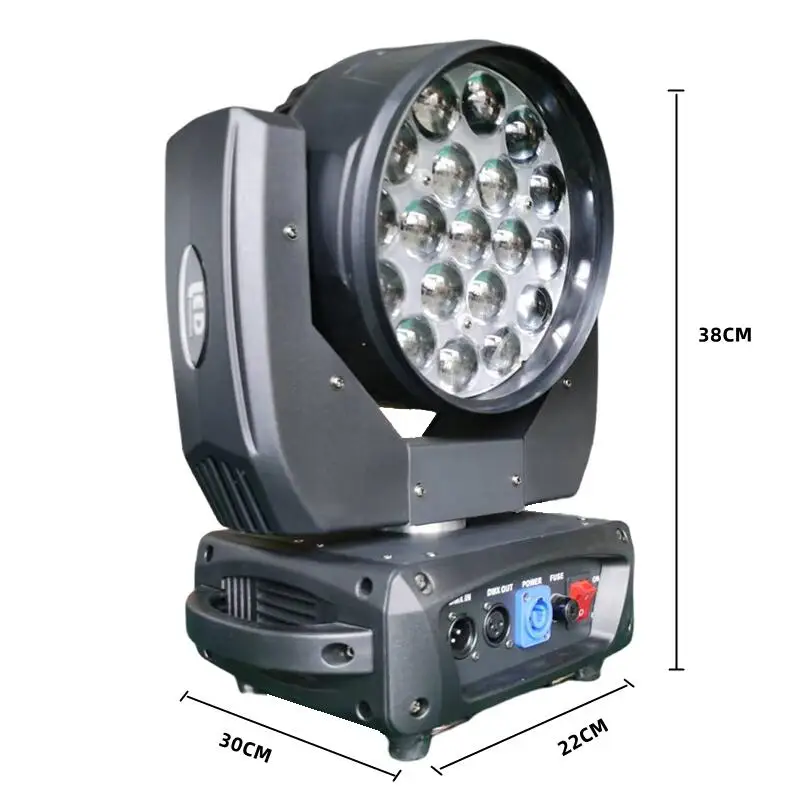 Anneau de lampe de lavage à faisceau zoom led 19x15w, contrôle mobile principal RGBW 4 en 1, performance professionnelle, barre de scène, lampe DJ DMX512