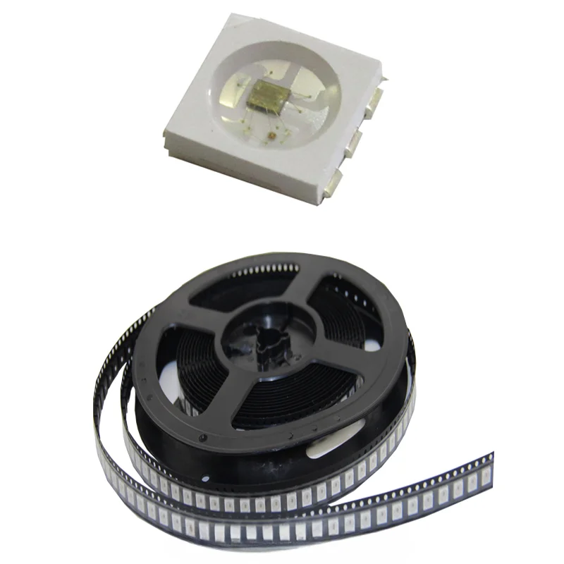 Puce LED RVB numérique à double signal adressable, Puces matérielles APA102, Usine professionnelle, SMD 5050, RVB