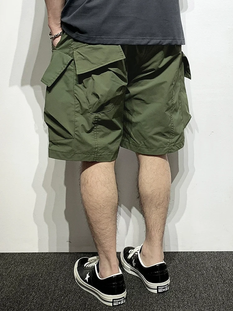 

Летние мужские уличные рабочие шорты-бриджи свободного кроя с прямыми штанинами, молодежные, повседневные, с множеством карманов
