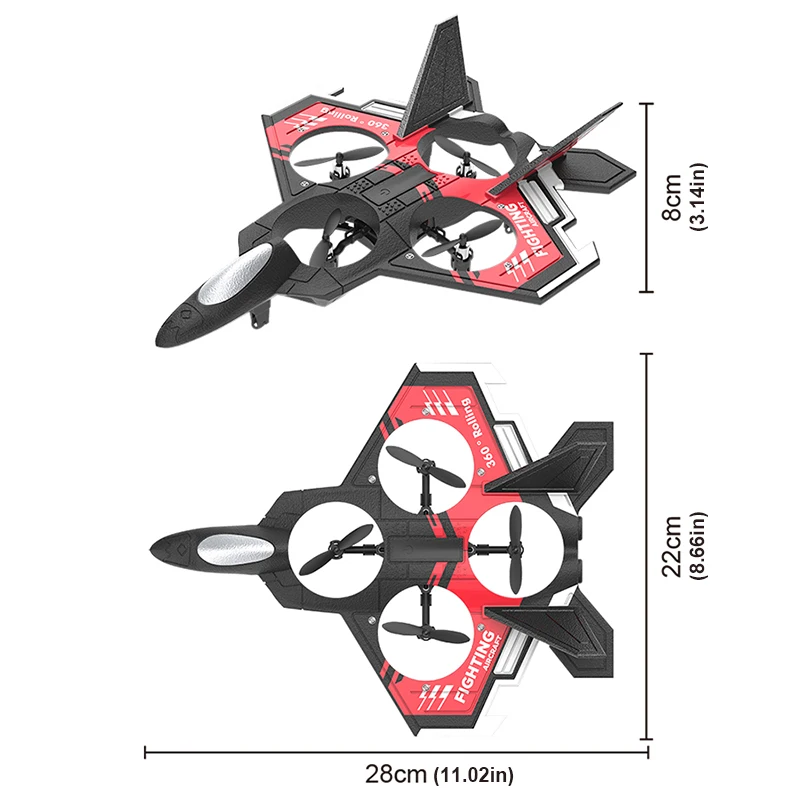 Foam Fighter Jet Four Axis Quadcopter 2.4G Remote Control Gliders Anti Collision Stunt Hover Beginner Flying Toy Kids Gifts