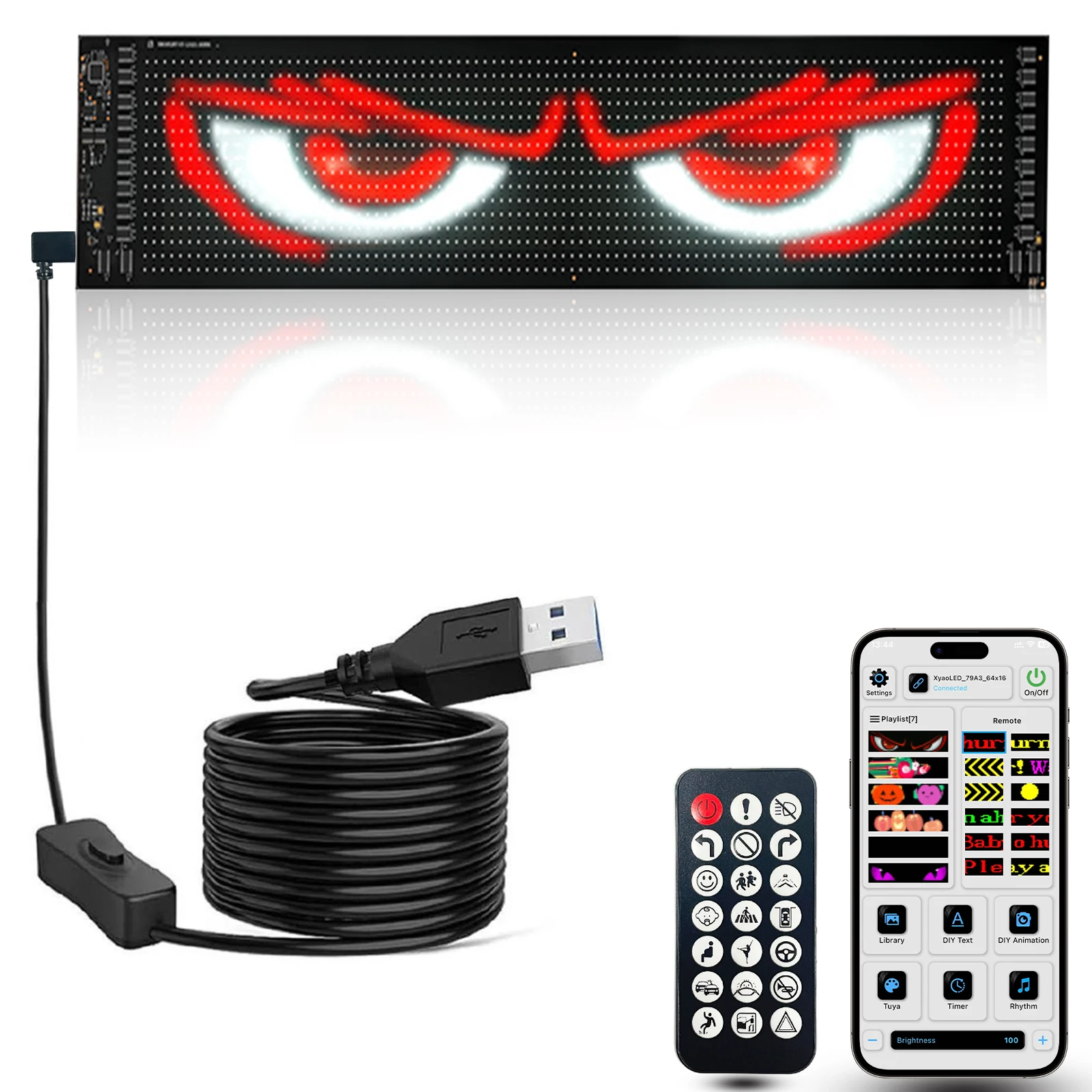 flexible-led-display-sign-234-×5-programmable-scrolling-led-sign-board-with-app-remote-control-ip65-waterproof-led-screen