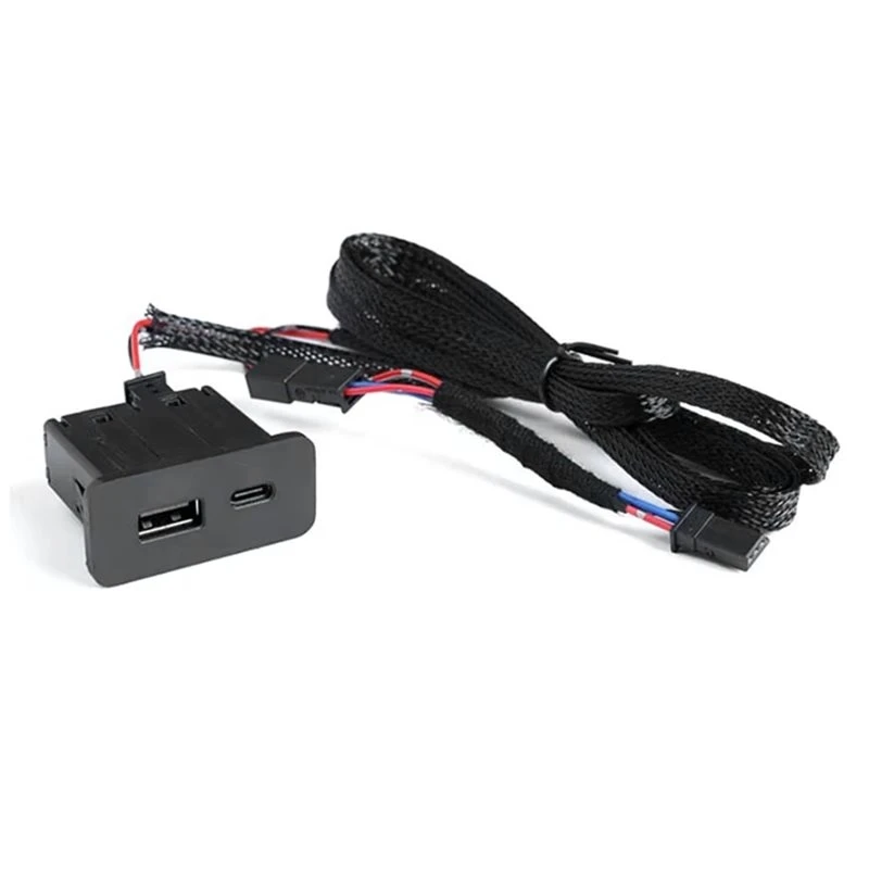 Eco-Friendly-Dual USB PD Type C Charging Outlet Power Adapter With Cable Armrest Box Rear Lower Socket 3.0 Fast For Geely EX2