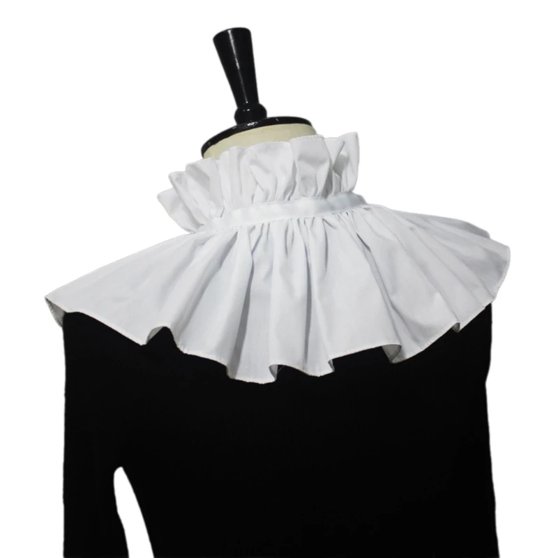 Women Vintage Ruffle False Collar Victorians Stand Up Collar Shawl Shrug Capelet