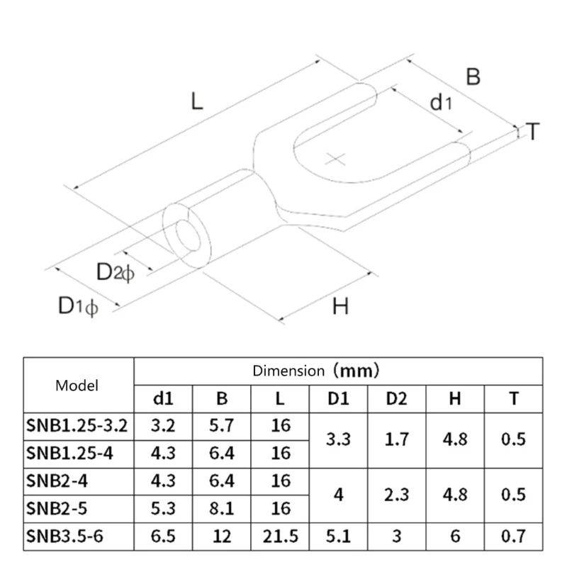 320 Pcs Non-Insulated Ring Fork U-Terminal Connector Tin-Plated-Copper Wire Crimp Fork End Cable Lugs Wire Connector