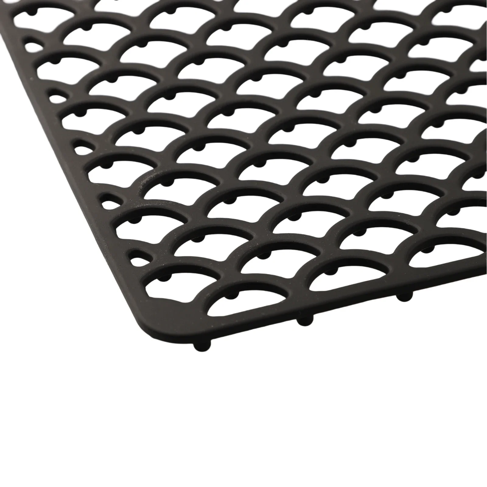 Beige Sink Protector Grid Flexible Silicone Drainage Mat Heat Resistant Mat Scratch Protection Center Drain Compatibility