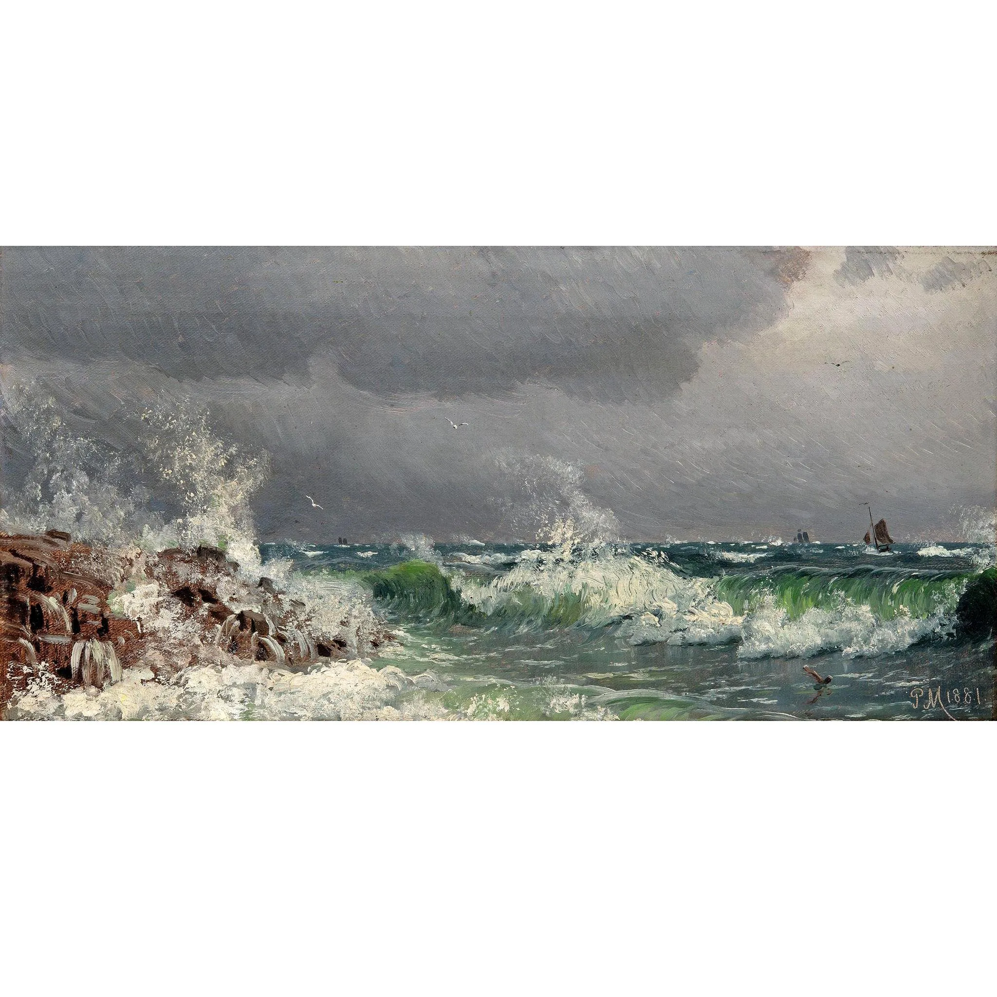 Hand painted seascape oil painting on canvas Peter mork mosted oil painting reproduction Landscape painting for home wall decor