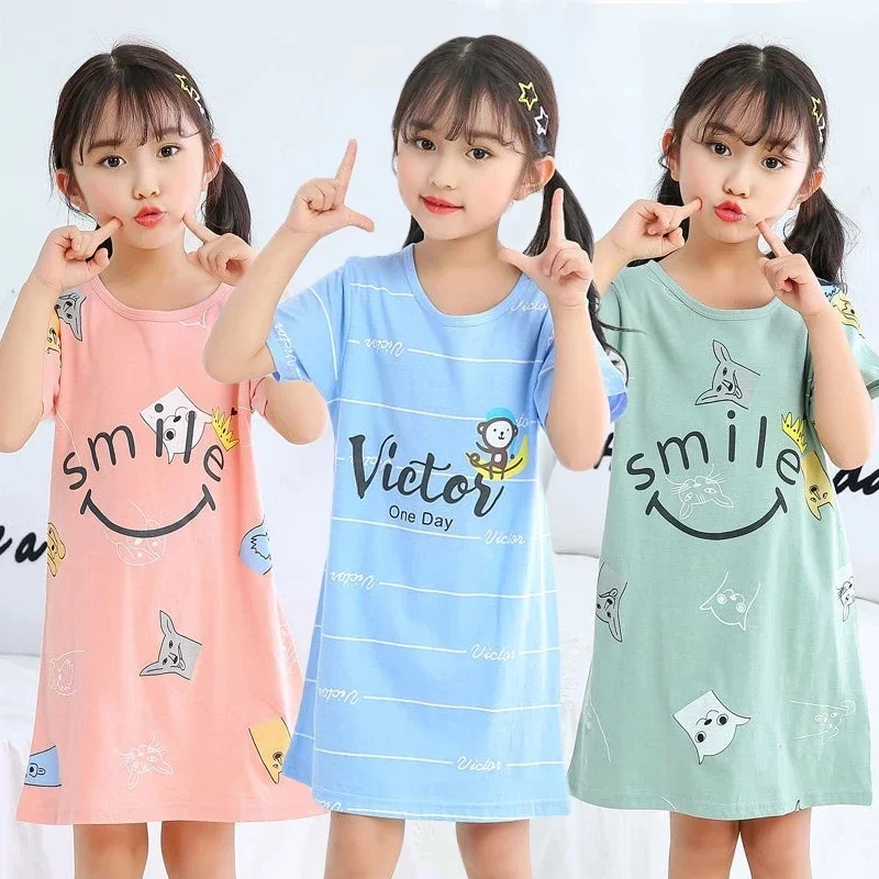 

Summer Girls Dress Princess Dresses for Kids Short Sleeves Children Costume Flower Toddler Party Clothes Baby Nightdress