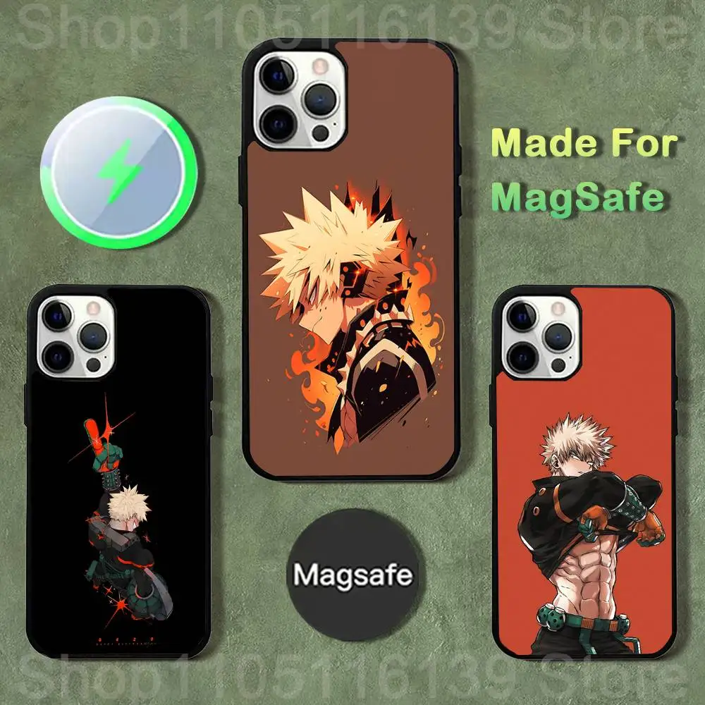 

Bakugo My Hero Academia Phone Case For iPhone 17,16,15,14,13,12,11,Pro,Max,Plus,Mini,SE4,E Magnetic Magsafe Wireless Charging