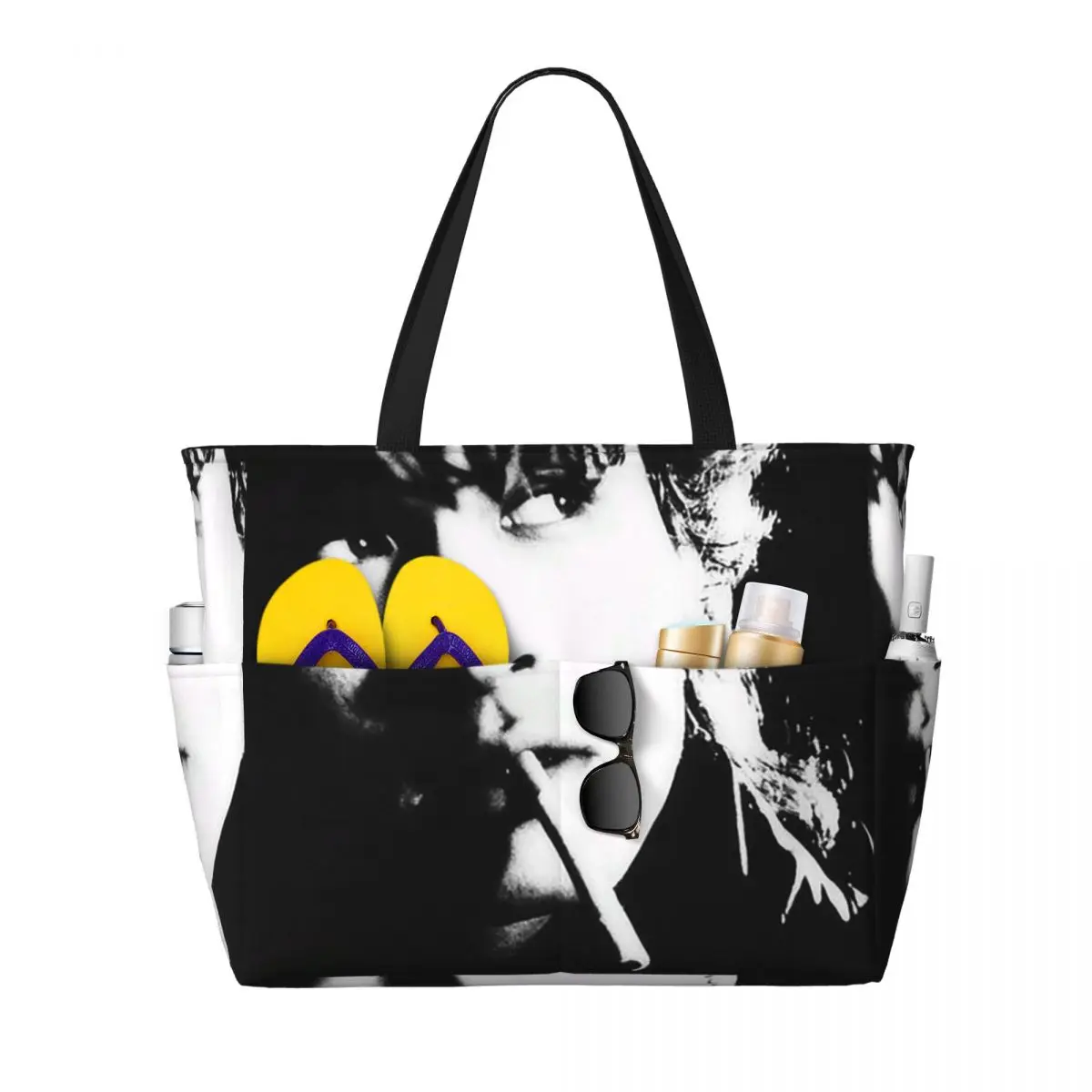 Viktor Tsoi Russia Music Rock Band Kino Beach Tote Bag Sport Gym Yoga Duffle Large Tote Bag Women Travel Bag Fitness bag