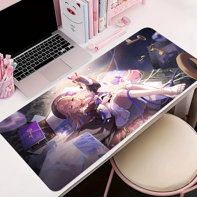

Mouse Pad Anime Non-Slip Rubber Mousepad Soft Desk Mat Gaming PC Accessories Large Gamer H-honkai Star Rail Herta Keyboard Mat