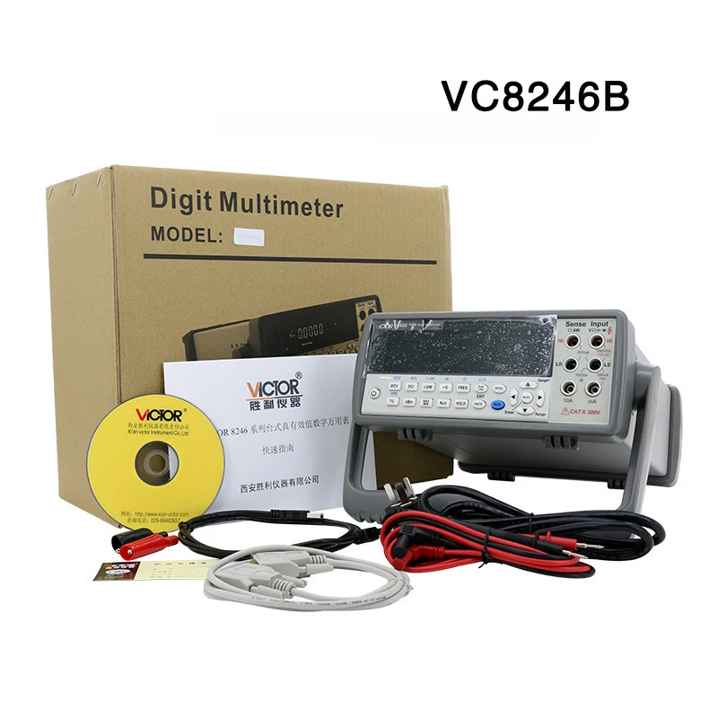 VC8246B Desktop Digital Multimeter 4-1/2 Bit VFD Display Autoranging Digital Multimeter Bench Top Multimeter 110V/220V 20Hz~1KHz