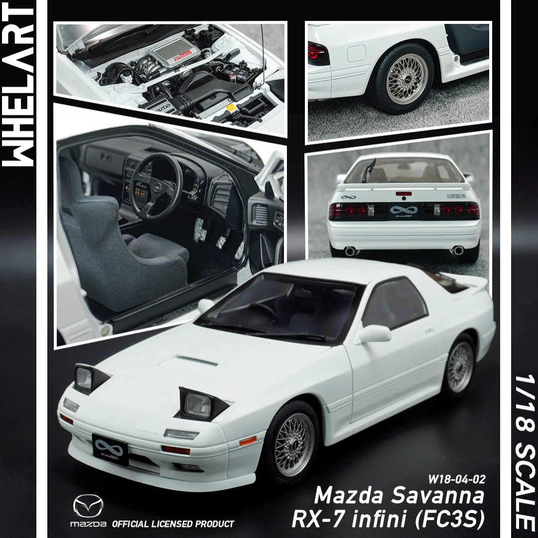 

WHELART 1\18 MAZDA Savanna RX-7 FC3S Infini Metal Alloy Die-Casting Model Car Office Display Collectible White
