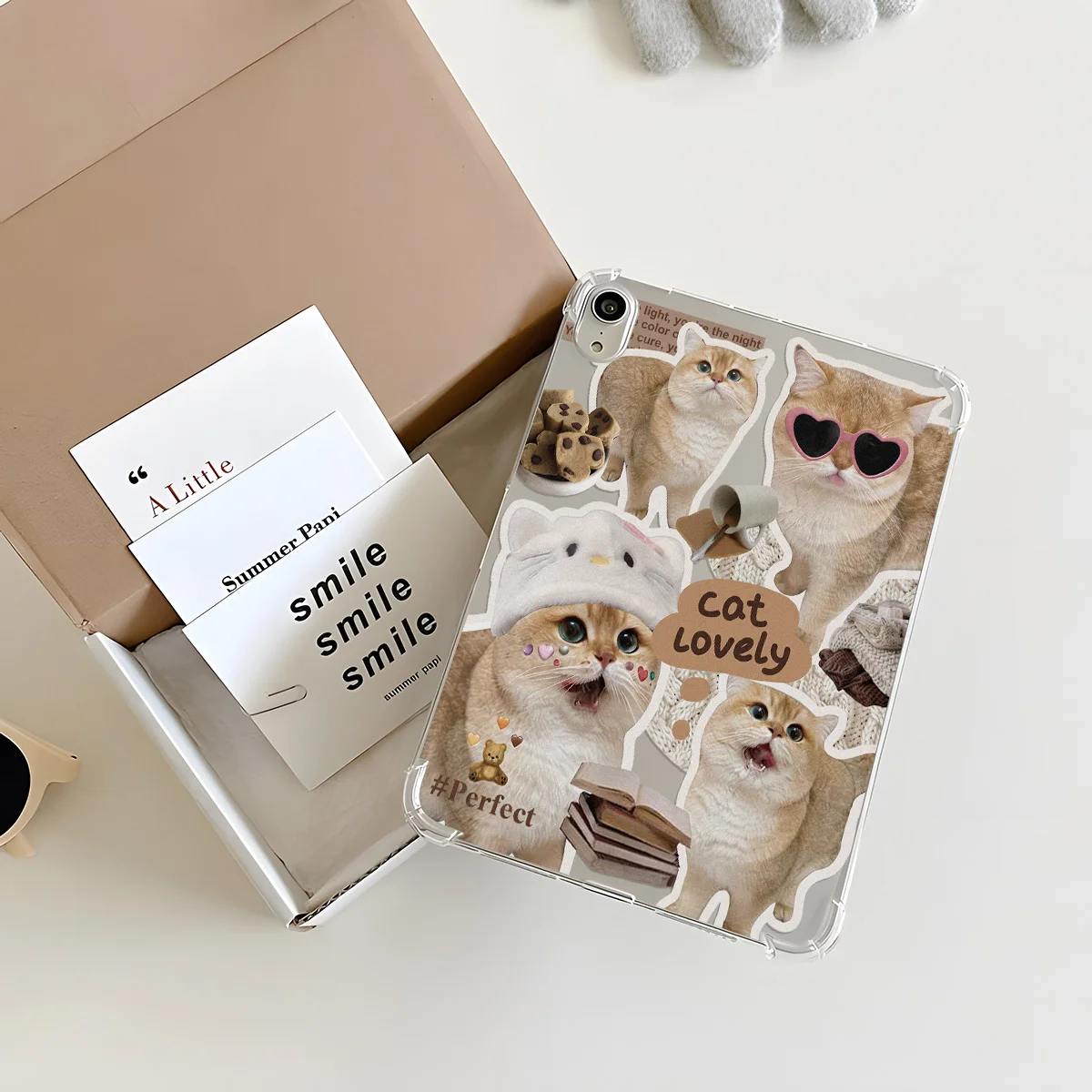 Kawaii Realistic Cats Clear Tablet Case for Samsung Galaxy Tab S11 S12 Ultra 14.6inch S12 Plus 12.4inch A9 8.7inch S6 Lite 10.4