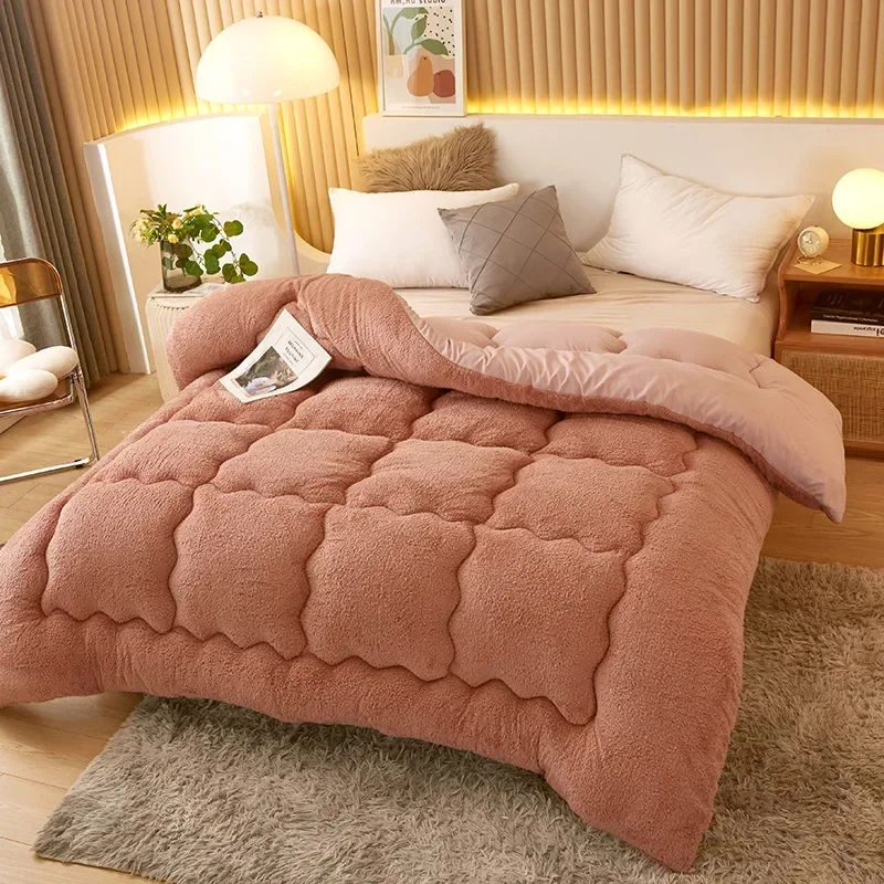 Thickened Lamb Wool Winter Duvet Skin Friendly Warm Household Quilting Blanket Single Double Velvet Spring and Autumn Comforter