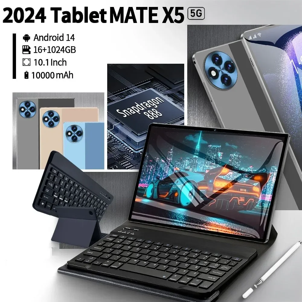 

2024 Global Version Original Mate X5 Tablet 10.1inch HD 4K Android 14 16GB+1T 10000mAh 5G Dual SIM Phone Call WiFi GPS Tablet