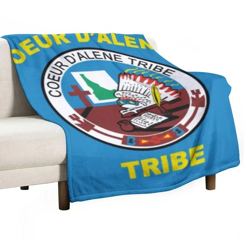 

Flag of Coeur d'Alene Tribe USA Throw Blanket Personalized Gift bed plaid Blankets